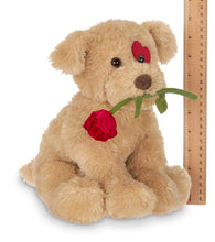 Load image into Gallery viewer, Bearington Conner Cuddlesmore Valentines Plush Stuffed Animal Puppy Dog with Rose