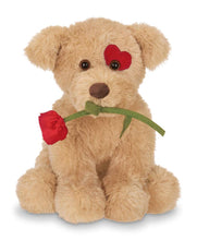 Load image into Gallery viewer, Bearington Conner Cuddlesmore Valentines Plush Stuffed Animal Puppy Dog with Rose
