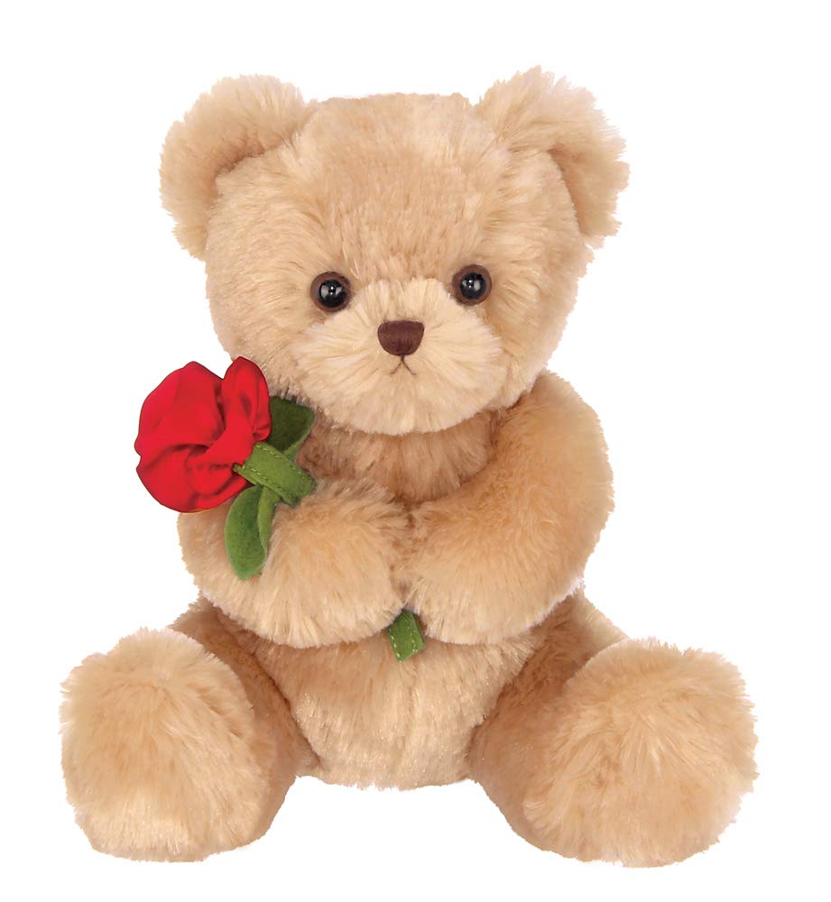 Valentines Plush Stuffed Animal Teddy Bear with Rose